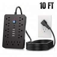1 Piece 17-in-1 Surge Protected Power Strip With 11 AC Outlets, 4 USB And 2 Type-C Ports. Wall Mountable Desktop Charging Station. US Plug. Perfect For Home, Office And Travel. Available In 5ft Or 10ft Cord Length. 1 Piece 17-in-1 Surge Protected Power Strip With 11 AC Outlets, 4 USB And 2 Type-C Ports. Wall Mountable Desktop Charging Station. US Plug. Perfect For Home, Office And Travel. Available In 5ft Or 10ft Cord Length.