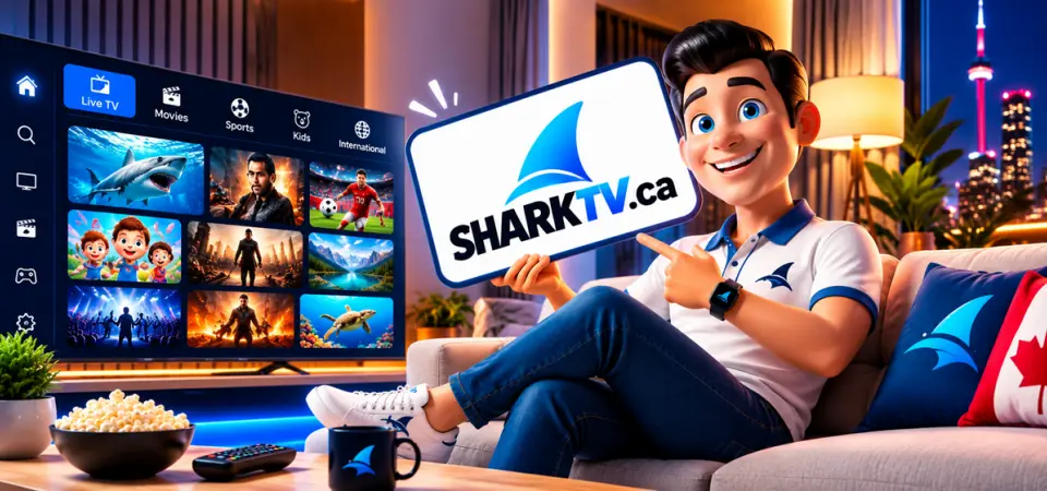 SharkTV Canada IPTV subscriptions and streaming entertainment on compatible devices