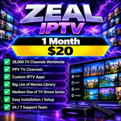 Zeal IPTV - 1 Month Subscription Zeal IPTV - 1 Month Subscription