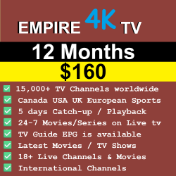 Empire 4K IPTV - 12 Months Empire 4K IPTV - 12 Months