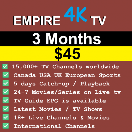 Empire 4K IPTV – Premium 4K Stalker IPTV Server Empire 4K IPTV – Premium 4K Stalker IPTV Server