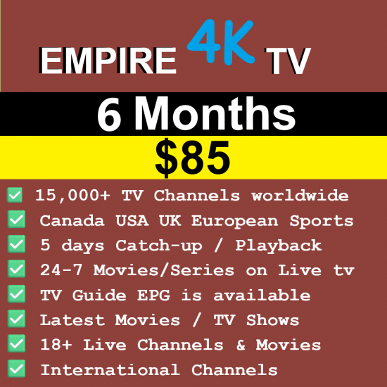Empire 4K IPTV Canada – Fast 4K Stalker IPTV for Canadians Empire 4K IPTV Canada – Fast 4K Stalker IPTV for Canadians