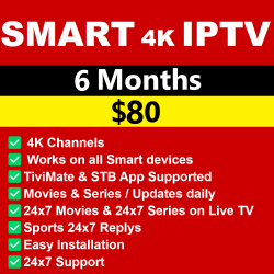 Smart 4K IPTV 6 Months Smart 4K IPTV 6 Months