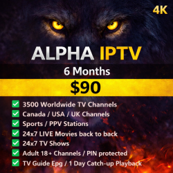 Alpha 4K IPTV 6 Months Alpha 4K IPTV 6 Months