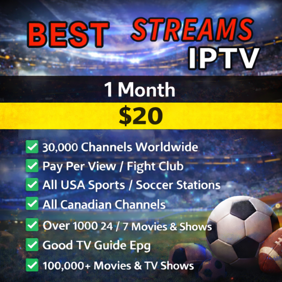 Best Streams IPTV 1-Month Subscription Best Streams IPTV 1-Month Subscription