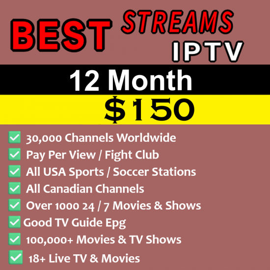 Best Streams IPTV 12-Months Subscription Best Streams IPTV 12-Months Subscription