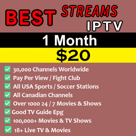Best Streams IPTV 1-Month Subscription Best Streams IPTV 1-Month Subscription