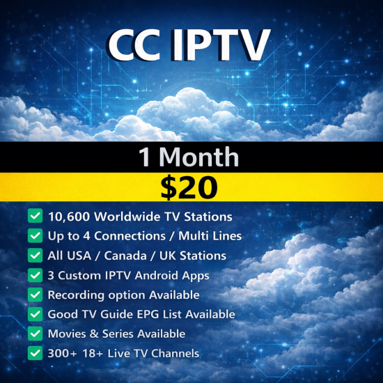 CC IPTV 1 Month Subscription CC IPTV 1 Month Subscription