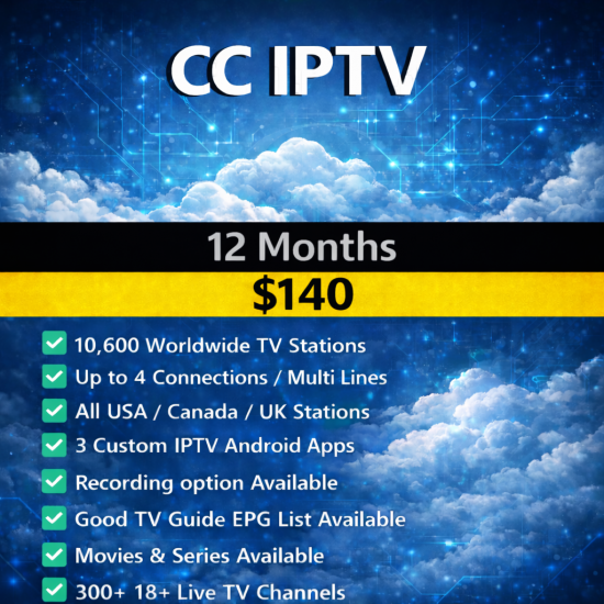 CC IPTV 12 Month Subscription CC IPTV 12 Month Subscription