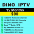 Dino IPTV - 12 Months Package