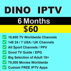 Dino IPTV - 6 Months Package Dino IPTV - 6 Months Package