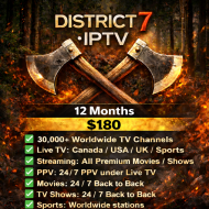 District7 IPTV 12 Month District7 IPTV 12 Month