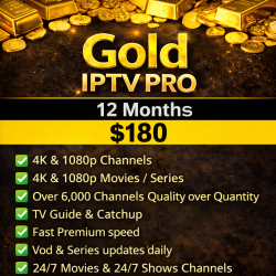 Gold Pro 4K IPTV - 12 Months Subscription Gold Pro 4K IPTV - 12 Months Subscription