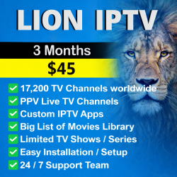 Lion IPTV 3 Month Subscription – Live TV, Sports & Movies Lion IPTV 3 Month Subscription – Live TV, Sports & Movies