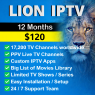 Lion IPTV 12 Month Subscription – Live TV, Sports & Movies Lion IPTV 12 Month Subscription – Live TV, Sports & Movies
