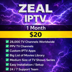 Zeal IPTV 1 Month Zeal IPTV 1 Month