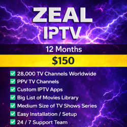 Zeal IPTV 12 Month Zeal IPTV 12 Month