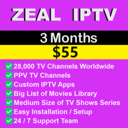 Zeal IPTV 3 Month Zeal IPTV 3 Month